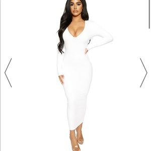 Naked Wardrobe Ribbed long Sleeve Dress